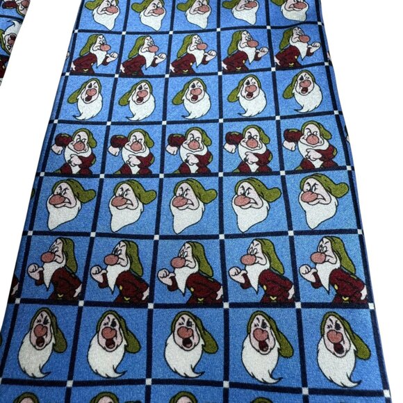 Vintage Walt Disney World Grumpy Blue Silk Tie - EUC - Picture 2 of 5